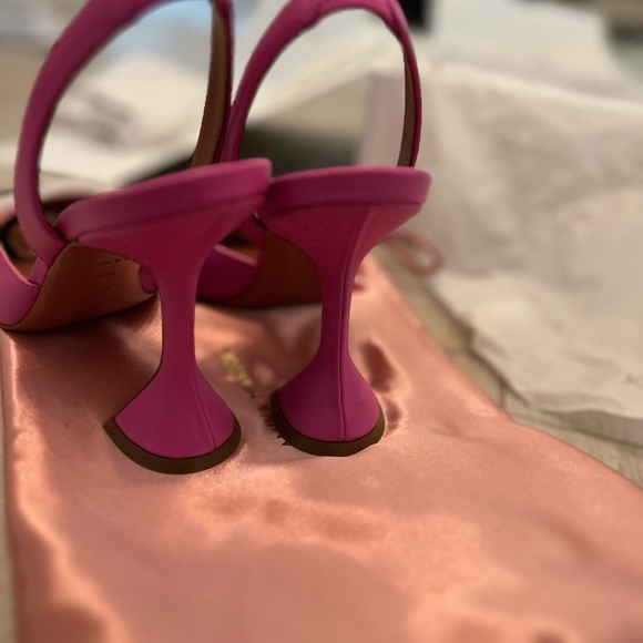 Amina Muaddi Begum Sling Nappa Pink 38.5 - Picture 9 of 12